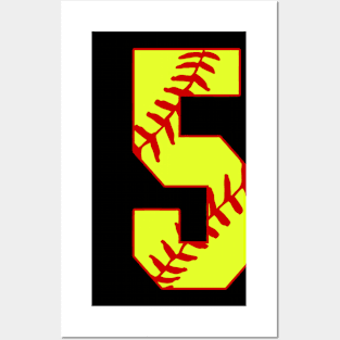 Fastpitch Softball Number 5 #5 Softball Shirt Jersey Uniform Favorite Player Biggest Fan Posters and Art